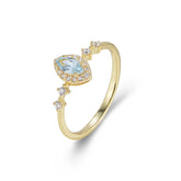 Blue Topaz Marquise Soleste Halo Sterling Silver for Women
