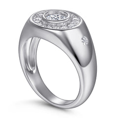 Devil's Eye Design with Round Zircon Silver Ring for Women