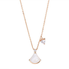 Mother of Pearl Small Skirt Pendant Silver Necklace for Women