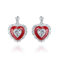 Colourful Natural Gemstone Love Design Silver Studs Earrings for Women