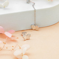 Tassel Asymmetric Butterfly Silver Drop Earrings for Women