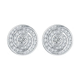 Circular Vortex Zircon Sterling Silver Stud Earrings
