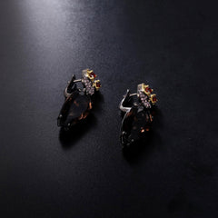 Crystal Owl Silver Drop Earrings for Women