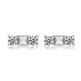 Zircon Strip Silver Studs Earrings for Women