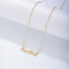 Valentine's Day Gift French Amour Letter Sterling Silver Necklace for Women