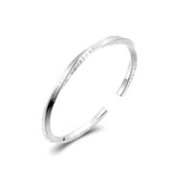 Mobius Series Letter Pattern Openning Silver Bracelet for Women