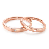 Rose Gold Colour with Zircon Silver Couple Ring