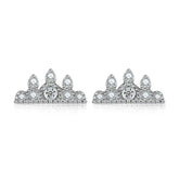 Zircon Crown Silver Studs Earrings for Women