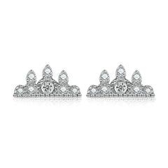Zircon Crown Silver Studs Earrings for Women