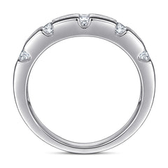 Beading Baguette Cut and Round Zircon Silver Ring for Women