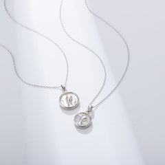 Natural Mother of Pearl Virgin Mary Figure Pendant Silver Necklace for Women