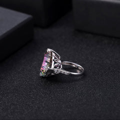 Luxury S925 Silver Colored Crystal Ring