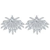 Pear Shape Zircon Firework Sterling Silver Stud Earrings