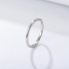 Glossy Sterling Silver Ring for Women