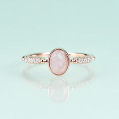 Cathedral Oval Natural Moonstone Silver Ring