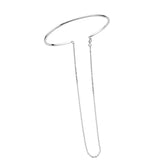 Plain Circle Tassel Chain Silver Bracelet