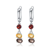 European Natural Colourful Jewelry Beading Sterling Silver Drop Earrings for Women