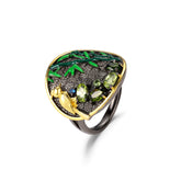 New Natural Peridot Gemstone Ring S925 Silver Ring for Women