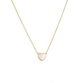 Heart Shape Mother of Pearl Pendant Silver Necklace