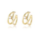 Single Zircon Silver Earbone Clip Earrings for Women