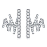 Zircon Geometrically Irregular Waves Sterling Silver Stud Earrings