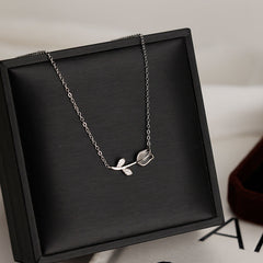 Tulips Pendants 925 Silver Collarbone Necklace for Women