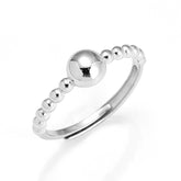 Round Bead Opening Sterling Silver Ring
