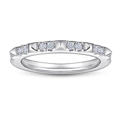 Half Circle Three-dimensional Triangle with Zircon Silver Ring for Women