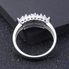 Luxury Premium Sapphire Stylish Design with S925 Silver Ring for Women