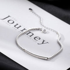 Rectangle Bar Silver Bracelet for Women