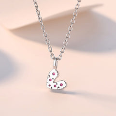 Valentine's Day Gift Zircon Heart Silver Necklace for Women