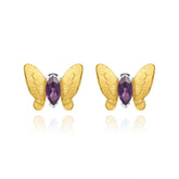 Butterfly Gold Plated Silver Studs Earrings for Women