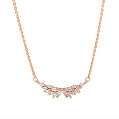 Marquise Zircon Wings Pendant Silver Necklace for Women