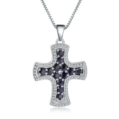 European INS Style Design Cross Guardian Pendant Silver Necklace for Women