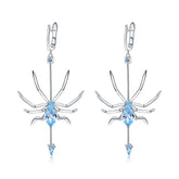 Spider Shape s925 Sterling Silver Natural Topaz Earrings for Women