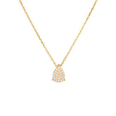 Full Zircon Water Droplet Pendant Silver Necklace