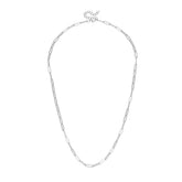 Paper Clip Chain Silver Necklace