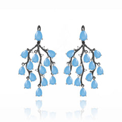 Weeping Willow Silver Drop Earrings for Women