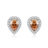 Soleste Halo 1.0 Carat Pear Shape Moissanite Silver Stud Earrings