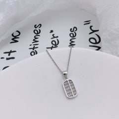 Small Abacus Pendant Silver Necklace for Women