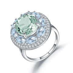 Natural Crystal Luxury Circle Silver Ring for Women