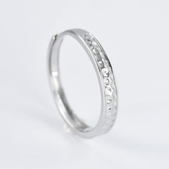 Concave-convex Texture Silver Couple Ring for Women
