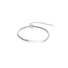 Rectangle Bar Silver Bracelet for Women