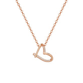 Stylish Heart-shape with Zircon Pendant Silver Necklace for Women