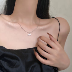 Mother of Pearl Mermaid Tail Pendant Silver Necklace for Women