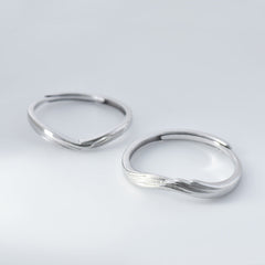 Wings Design Silver Couple Ring