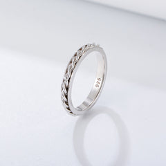 Dough Twist Design Sterling Silver Ring for Women