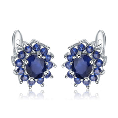 European Oval Shape Silver Studs Earrings for Women