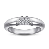 Ladder-shaped with Zircon Silver Ring for Women