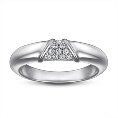 Ladder-shaped with Zircon Silver Ring for Women